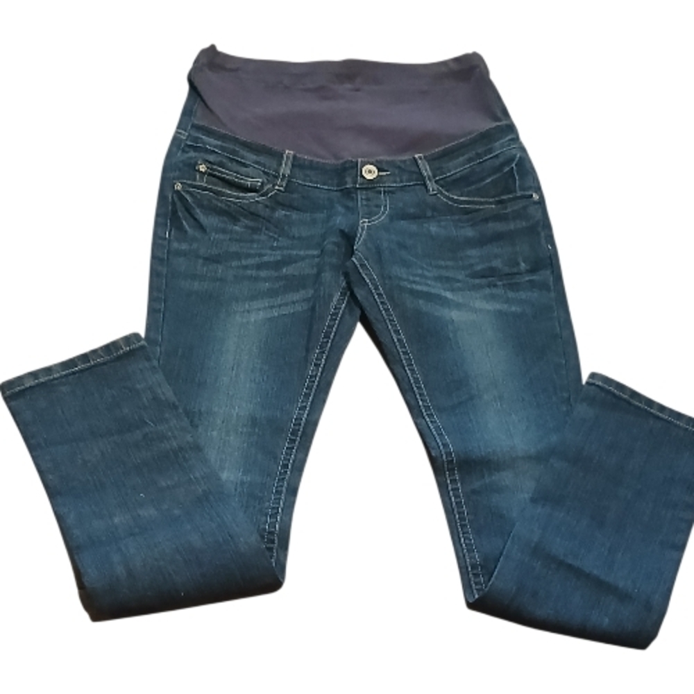 Women's Denim Maternity Jeans  Biyafushi Small XS Pregnancy Belly Band